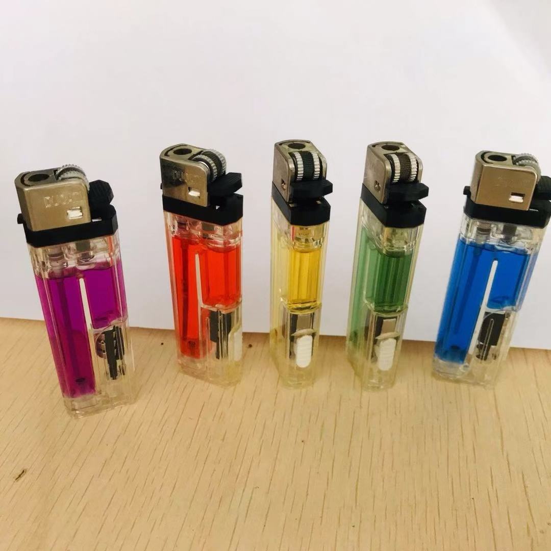 China  wholesale cheap refillable flint lighter with LED  torch lighter