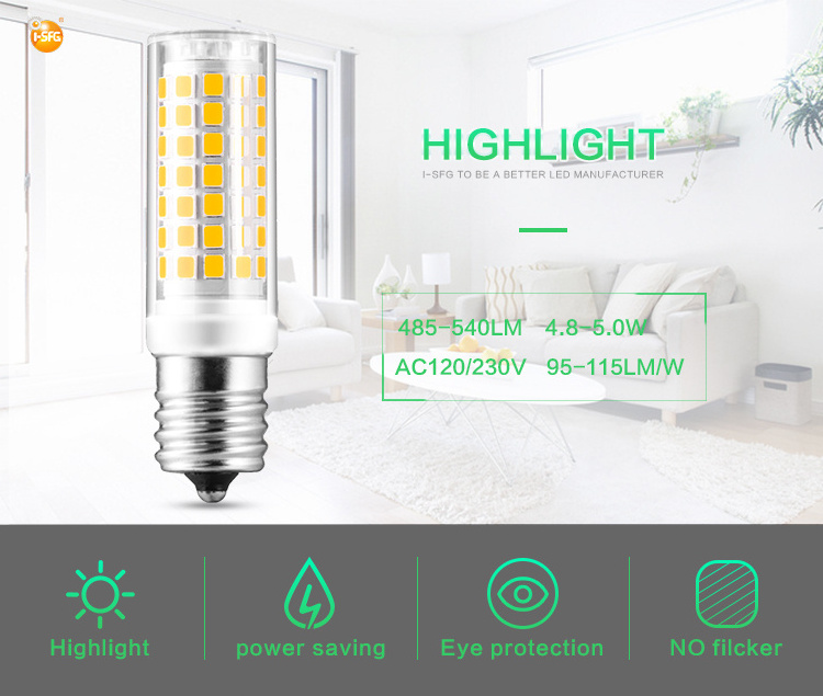 I-SFG  G9 E12 E14 E17 B15  5W led 2835SMD Corn bulb  Hot sale products Ceramic+PC Dimmable AC120V AC230V 650lm