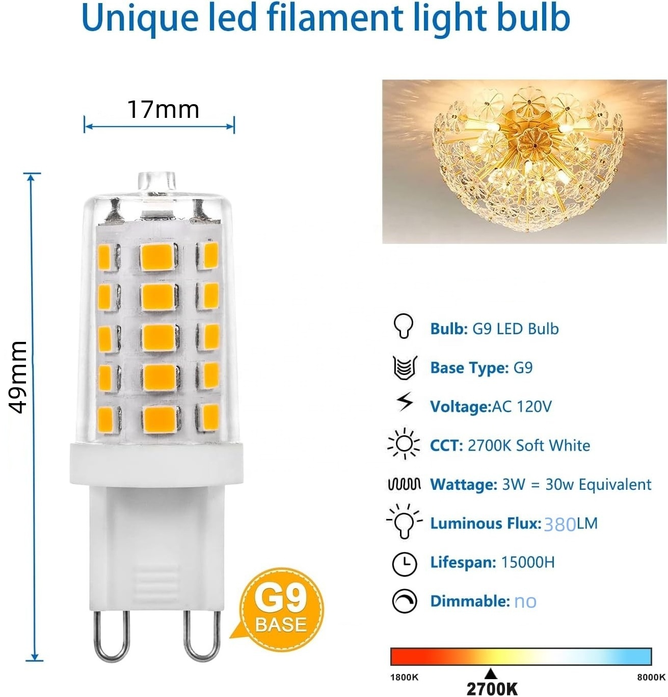 High Quality G9 Halogen Lamp Beads Voltage Heat Resistance Oven Pin Small Bulb G9 Led Light Bulbs 25W 40W Watt 3W AC 80 -25 - 55