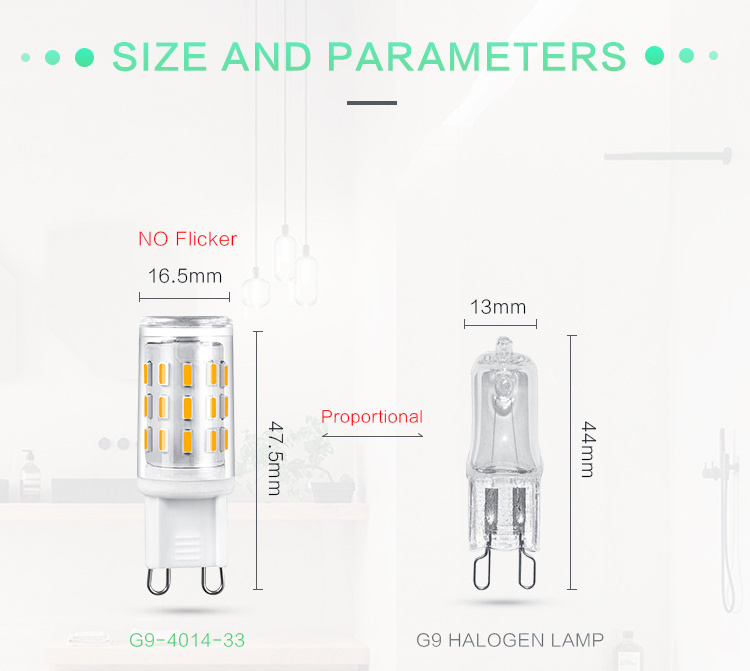 LED Corn Light 220V 3w SMD4014 Lamp Beads No Strobe Lights Decorative Lights G9 LED Bulbs AC 80 Led Pll Lamp Wire Residential