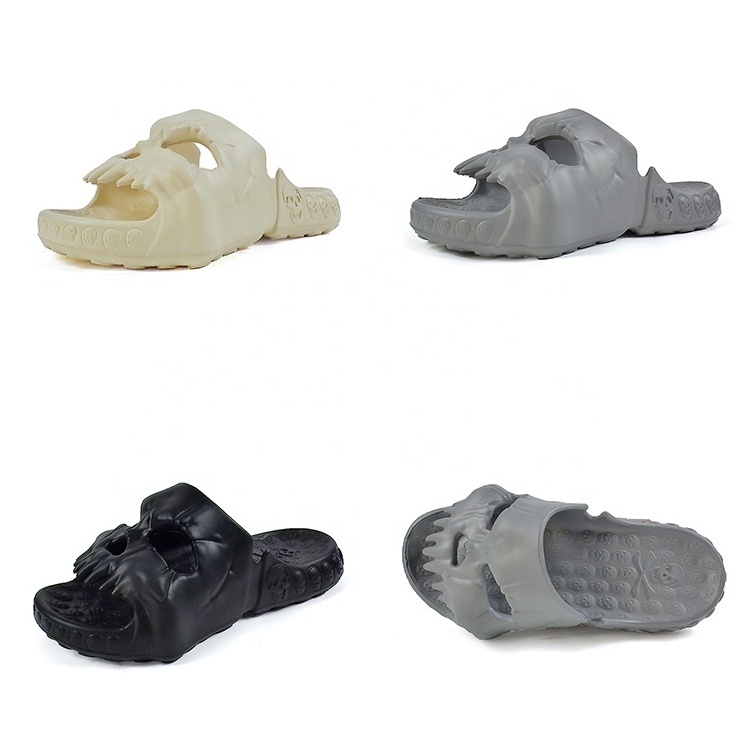 Men Slippers 2023 Skull Design Summer Outdoor Fun Novelty Slide Thick Sole Platform Non-slip Women Sandal Skull Slides