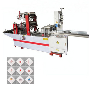 Automatic Embossing Tissue Paper Napkin 2 Colors Printing Folding Machine