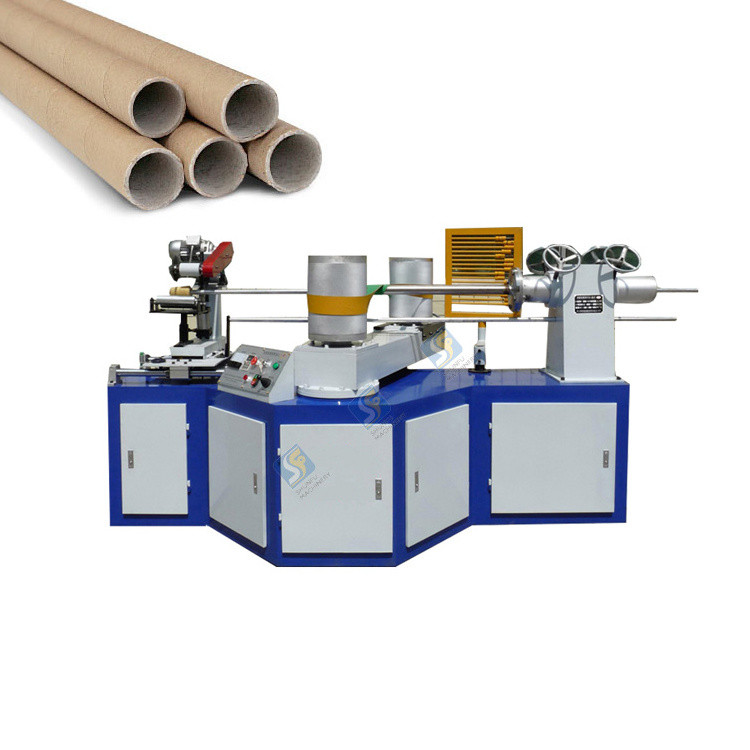 2/4 Heads Automatic Parallel Paper Tube Making Machine with Paper Tube Cutter