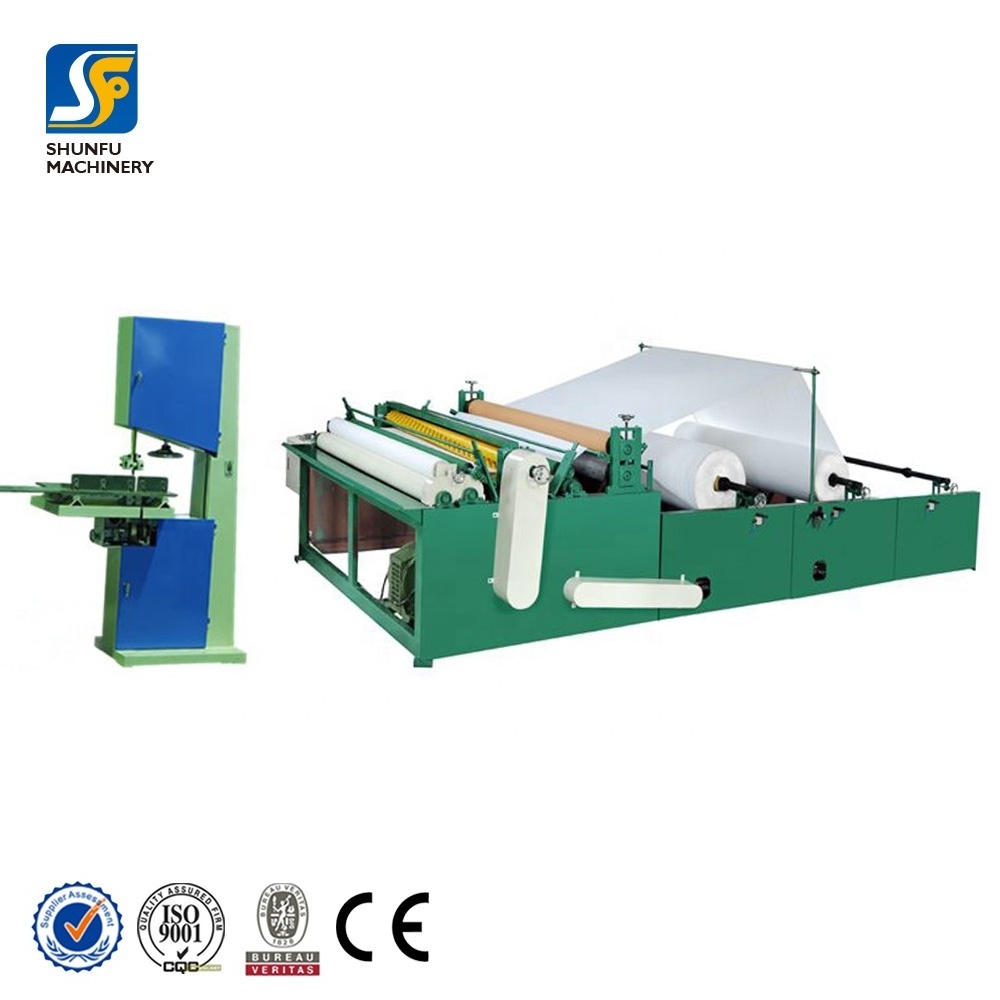 Low cost semi-auto small paper roll slitting rewinding machine used toilet paper machine rewinder machine