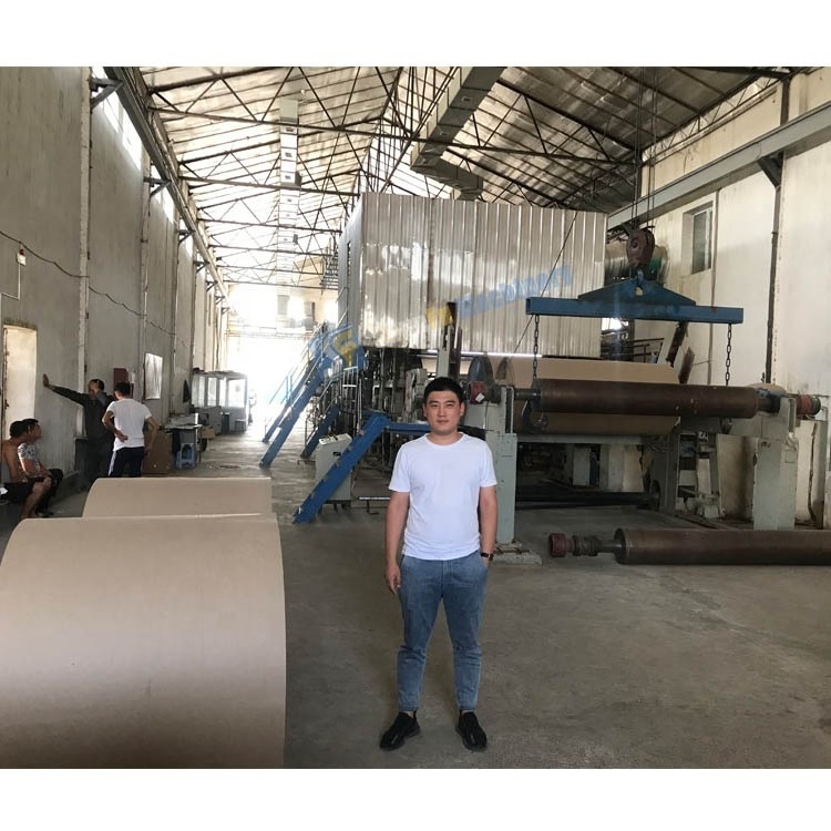 full set kraft paper machine line from waste paper pulper machine to final paper machine rewinder