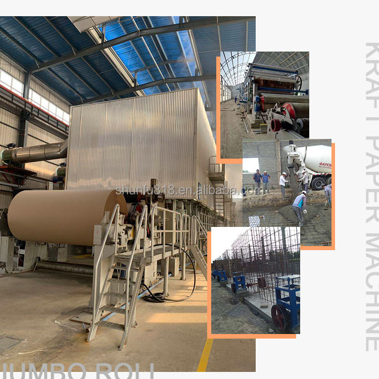 full set kraft paper machine line from waste paper pulper machine to final paper machine rewinder