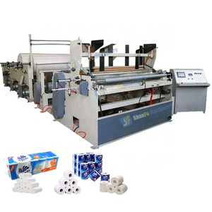 Jumbo Roll To Small Roll Toilet Tissue Paper Perforating Sltting Rewinding Embossing Machine