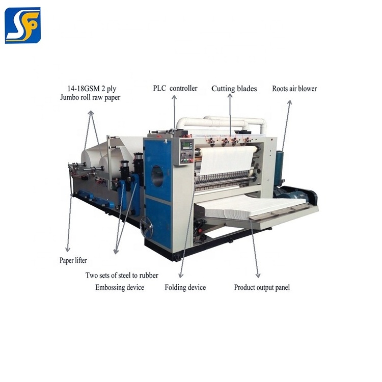 Small 3 Lane Automatic Paper Production Line facial/ pocket tissue paper making machine