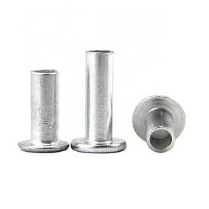 2 - 10mm DIN 7338 Type B Aluminum Flat Head Semi Tubular Rivets