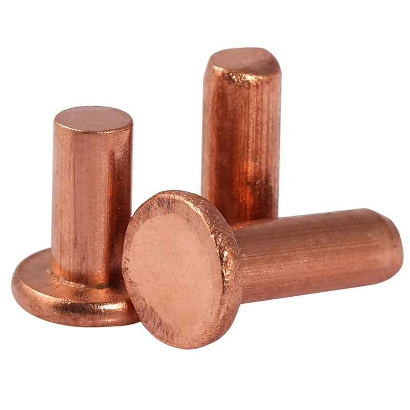 M2-M10 DIN 7338 Type A Copper Flat Head Solid Rivets