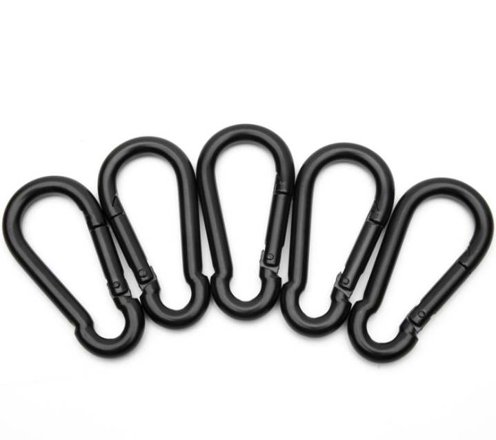 Cheap Black Small Key Chain Hook Spring Snap Hook Climbing Carabiner Hooks