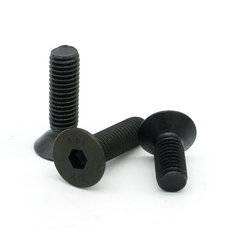 M3 M4 M5 M6 M8 10.9 Grade Black Flat Countersunk Hex Allen Socket Head Screws Bolts