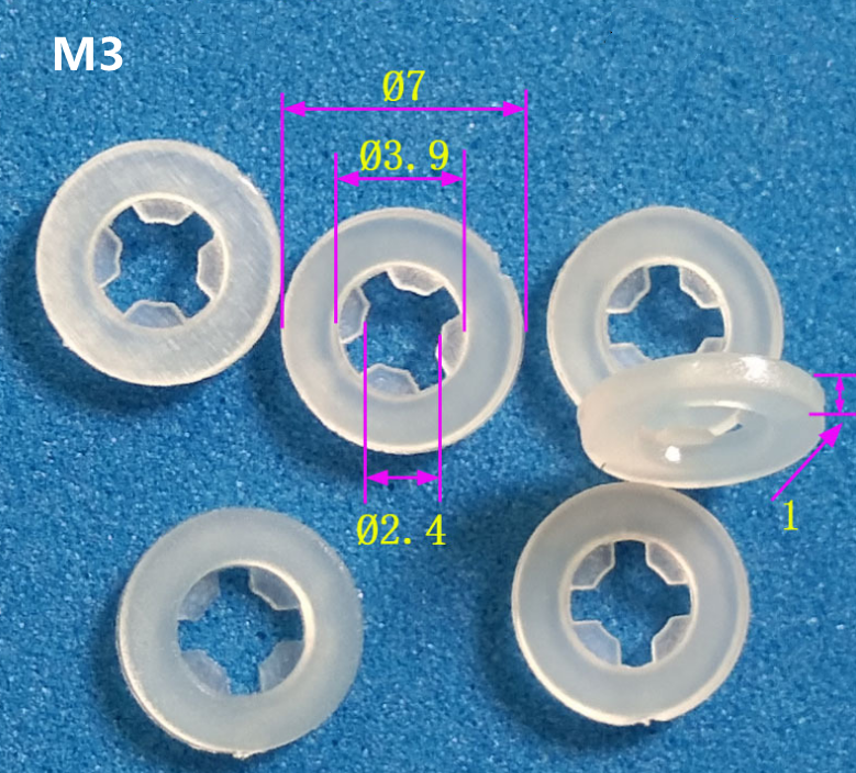 M2 M2.5 M3 M3.5 M4 M5 Custom Star Lock Washer Plastic Nylon Anti Loss Retaining Washer