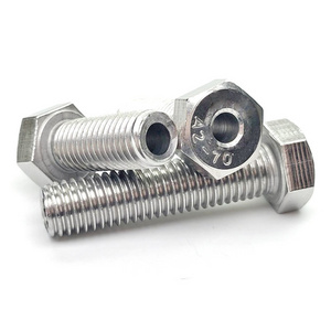 Stainless Steel 304 Hexagon Head Hollow Bolt with Wire Hole In Middle