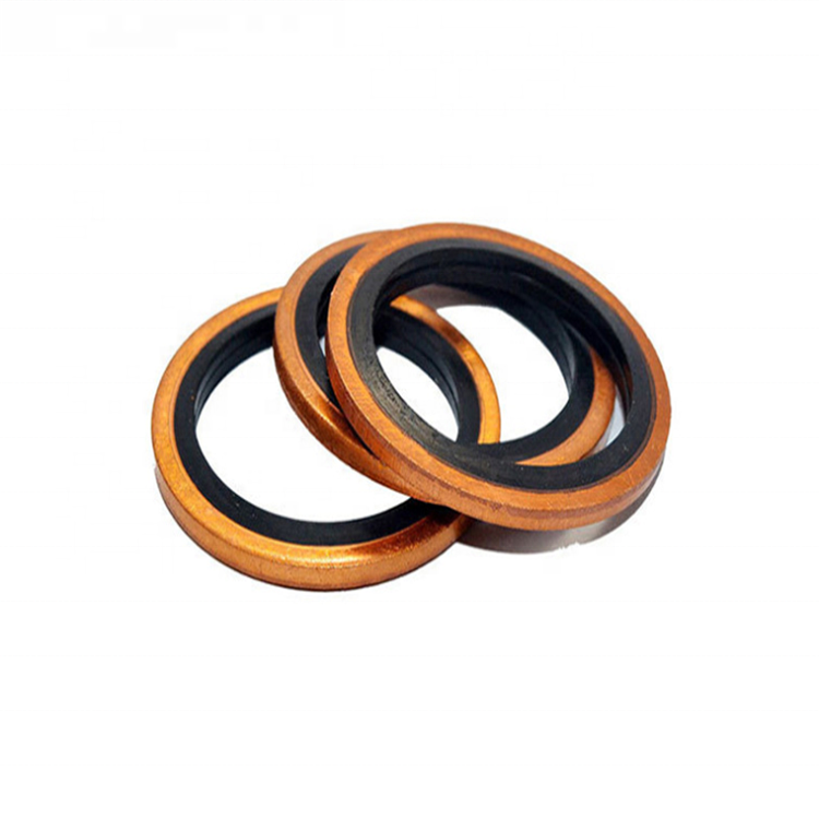 Bonded Washer Nitrile Rubber Gasket Metal Red Cooper Seal Ring Metric M6/8/10/12/14/18/20/22-60 Oil Drain Plug Washers