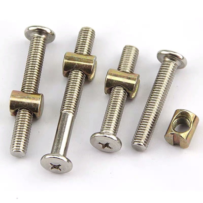 Bed Bolt and Cross Dowe Barrel Nut Beds Cots Connector Furniture Cam Lock Nut