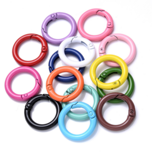 Color Zinc Alloy Spring Snap Hooks O Gate Ring Circle Clip Keychain Round Carabiner