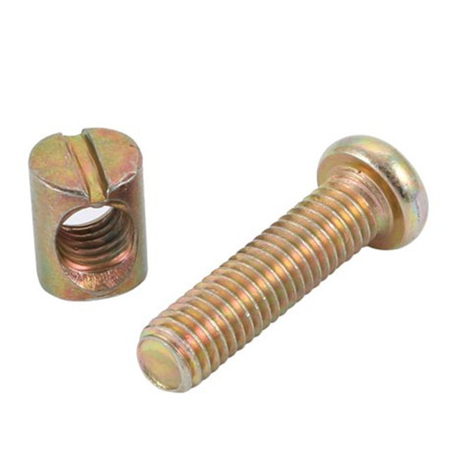 M4 M6 M8 Hex Flat Head Bed Bolt and Cross Dowel Barrel Nut for Wood Furniture