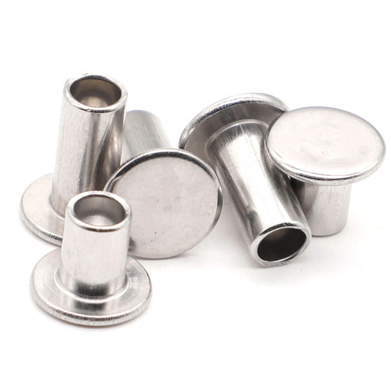 304 Stainless Steel DIN 7338 B Brake And Clutch Lining Rivets Flat Head Semitubular Rivets