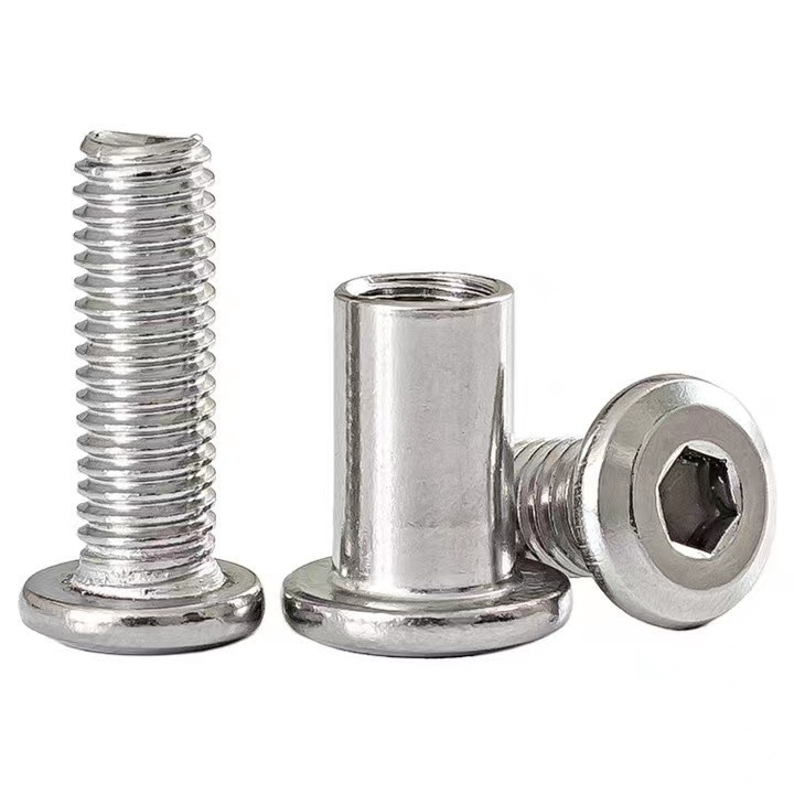 M3 M4 M5 M6 M8 M10 Stainless Steel 304 Hex Socket Flat Head Sleeve Barrel Nut and bolts