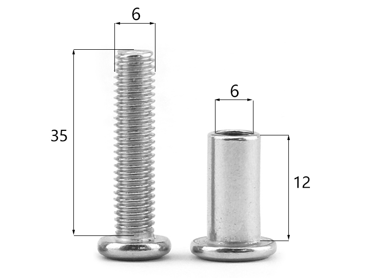 M3 M4 M5 M6 M8 M10 Stainless Steel 304 Hex Socket Flat Head Sleeve Barrel Nut and bolts