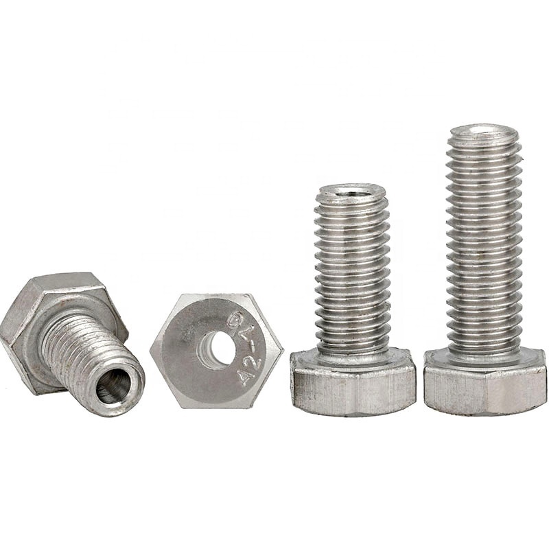 304 Stainless Steel Hollow Screws Through Hole Hex Bolts Lamp Fitting Hexagon Threading Screw M4 - M20