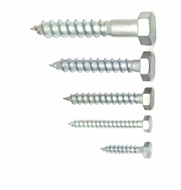 6mm 8mm DIN 571 lag bolt coach screw hex hexagon head wood screw