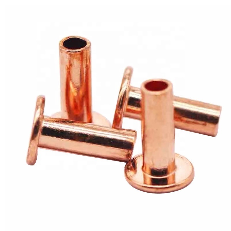 Brass/Copper DIN 7338 B Flat Head Rivets Half Hollow Semitubular Brake and Clutch Lining Rivets