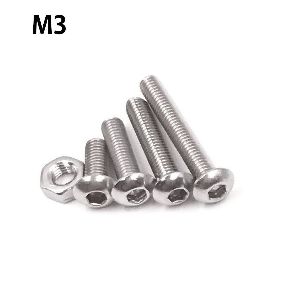 Machine Screw and Nut Kit 500 Pcs M3 M4 M5 Stainless Steel Button Head Hex Socket Head Cap Bolts