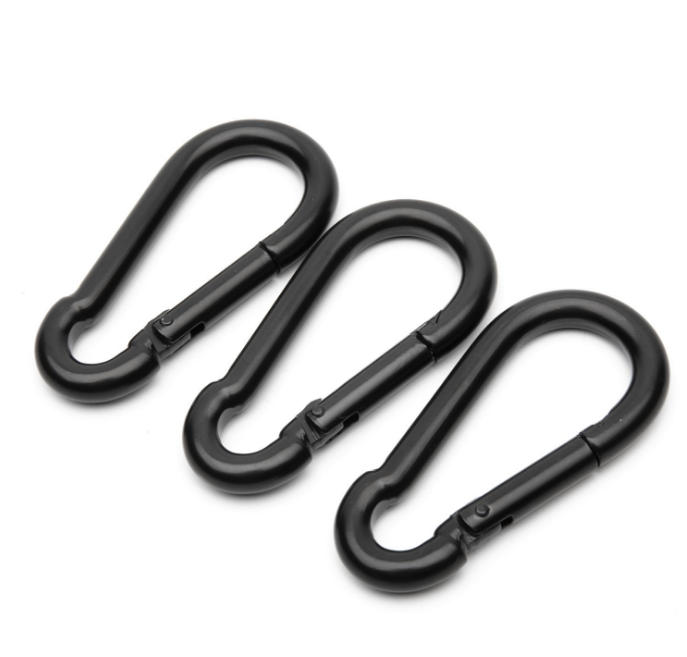 Cheap Black Small Key Chain Hook Spring Snap Hook Climbing Carabiner Hooks