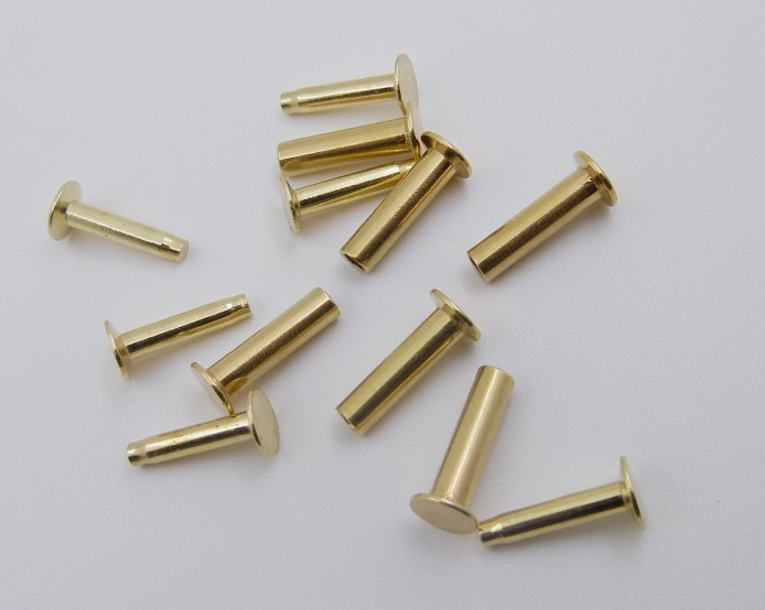 M3/M4/M5/M6 Semi Tubular Rivet Brass Compression Tube Rivets Male Female Rivet for Knife Handle