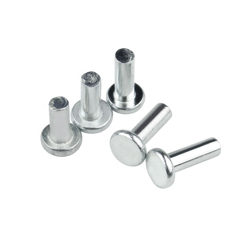 Steel Galvanized DIN 7338 A Flat Head Solid Rivets For Brake And Clutch Linings