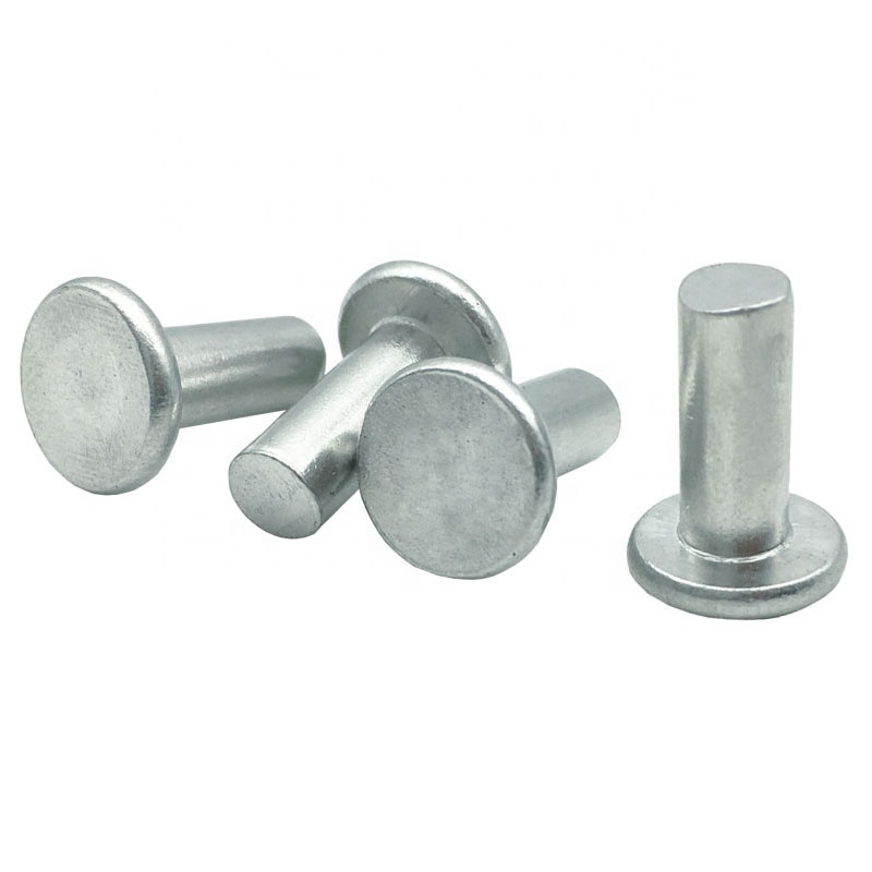 2 - 10mm DIN 7338 A Steel Zinc Plated Flat Head Solid Rivets For Brake And Clutch Linings