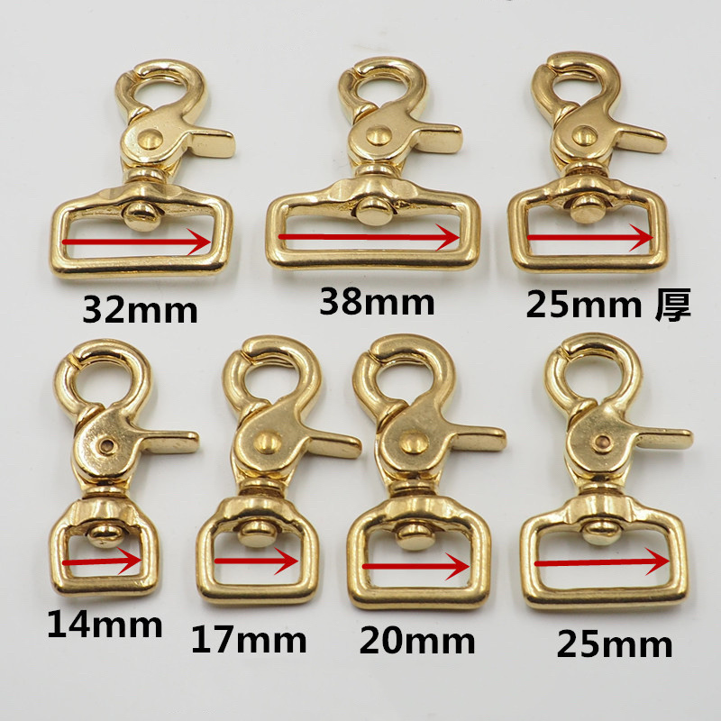 Solid Brass Trigger Clip Swivel Lobster Clasps Snap Hook for Leather/Bag/Belt/Dog Leashes