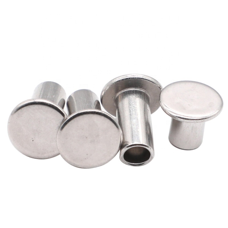 304 Stainless Steel 2 - 10mm DIN 7338 B Flat Head Semitubular Rivets For Brake And Clutch Linings