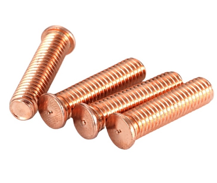 M3 M4 M5 M6 Brass Copper Plated Steel Full Threaded Spot Screws Weld Studs