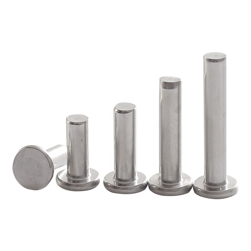 M2-M8 Stainless Steel 304 (A2) DIN 7338 A Flat Head Solid Rivets