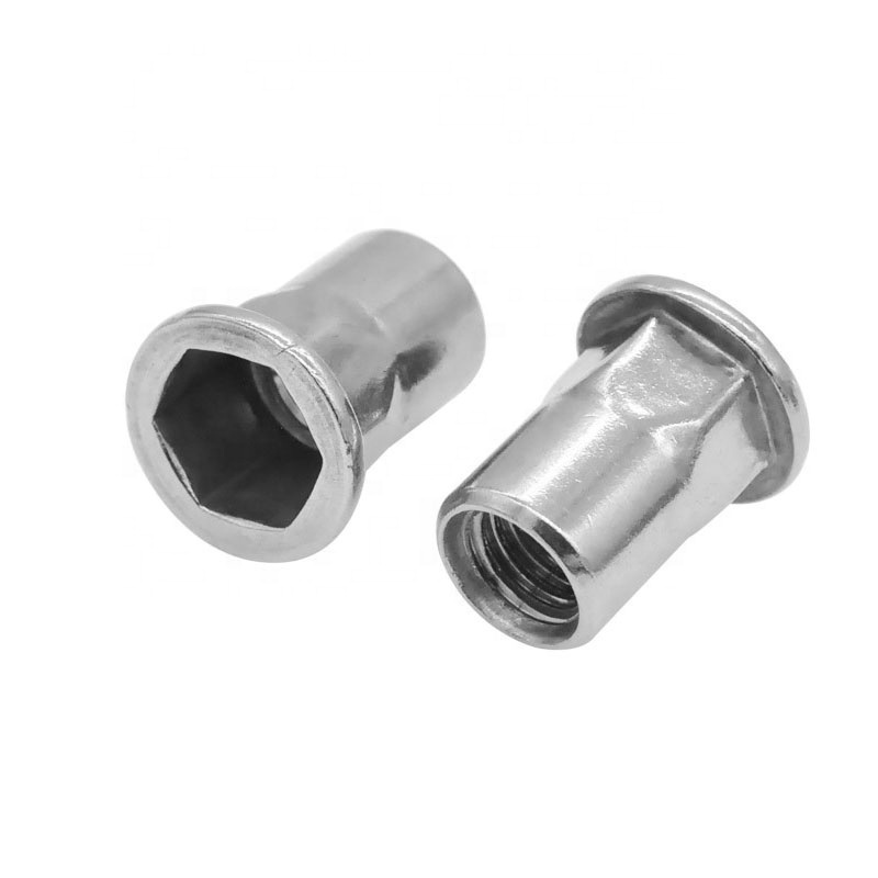 304 Stainless Steel M3 - M12 Flat Head Half Hex Body Rivet Nuts Revit Nuts