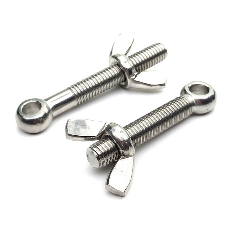 Stainless steel eye bolt with wing nut Butterfly Nut and Eye Screw Bolt