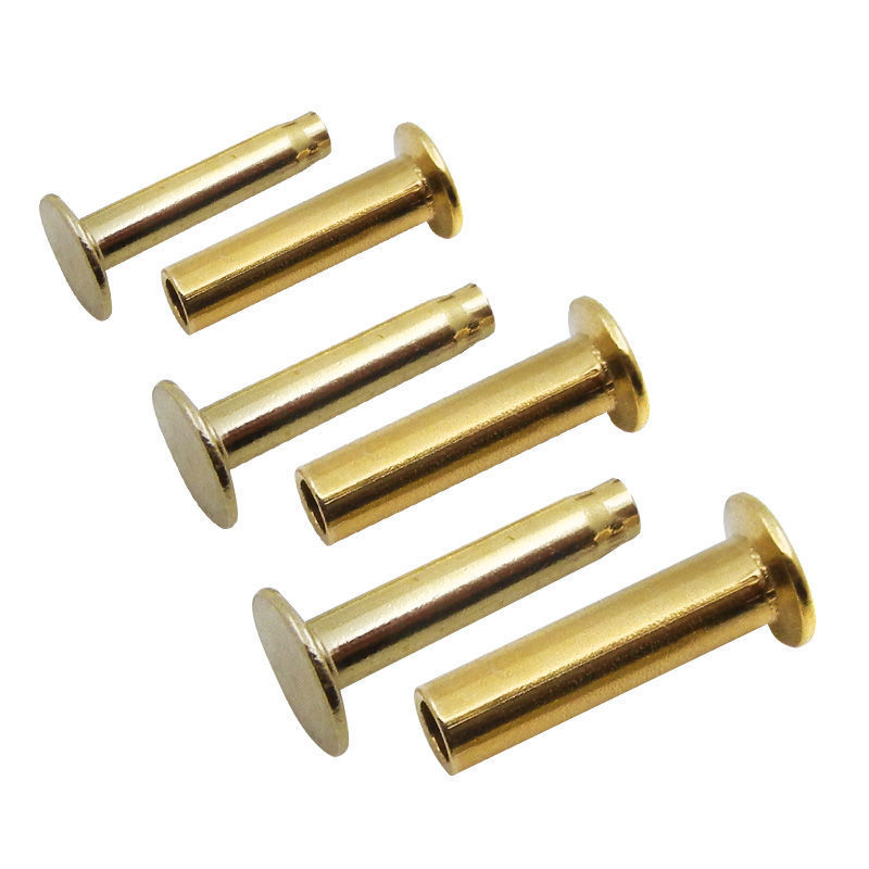 M3/M4/M5/M6 Semi Tubular Rivet Brass Compression Tube Rivets Male Female Rivet for Knife Handle