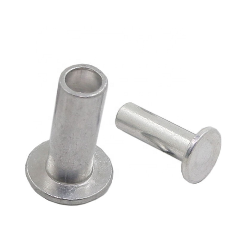 2 - 10mm DIN 7338 Type B Aluminum Flat Head Semi Tubular Rivets