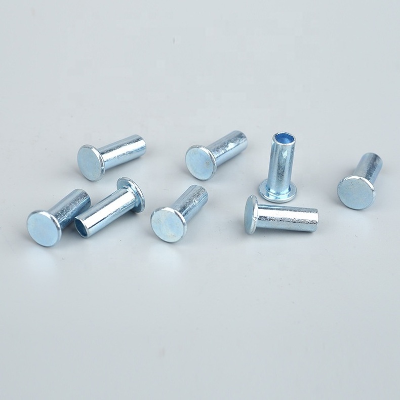 Steel galvanized DIN 7338 (B) Flat head semitubular rivet Brake and clutch lining rivets