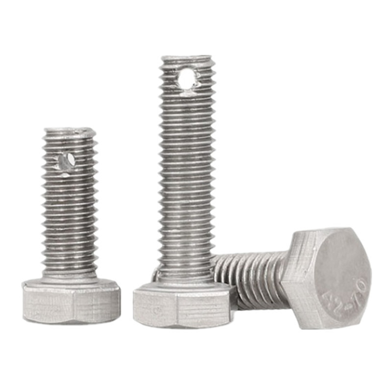 M6-M24 Stainless Steel 304 Hexagon Bolts With Cotter Pin Hole