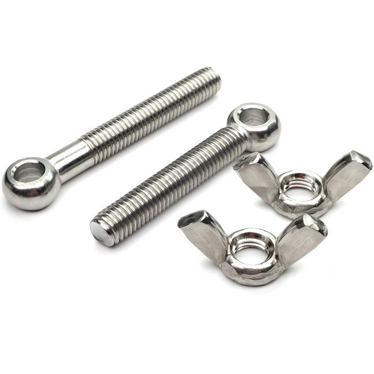 Stainless steel eye bolt with wing nut Butterfly Nut and Eye Screw Bolt