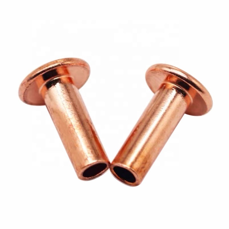 M4-M6 Copper DIN 7338B Flat Head Half Hollow Semitubular Rivets