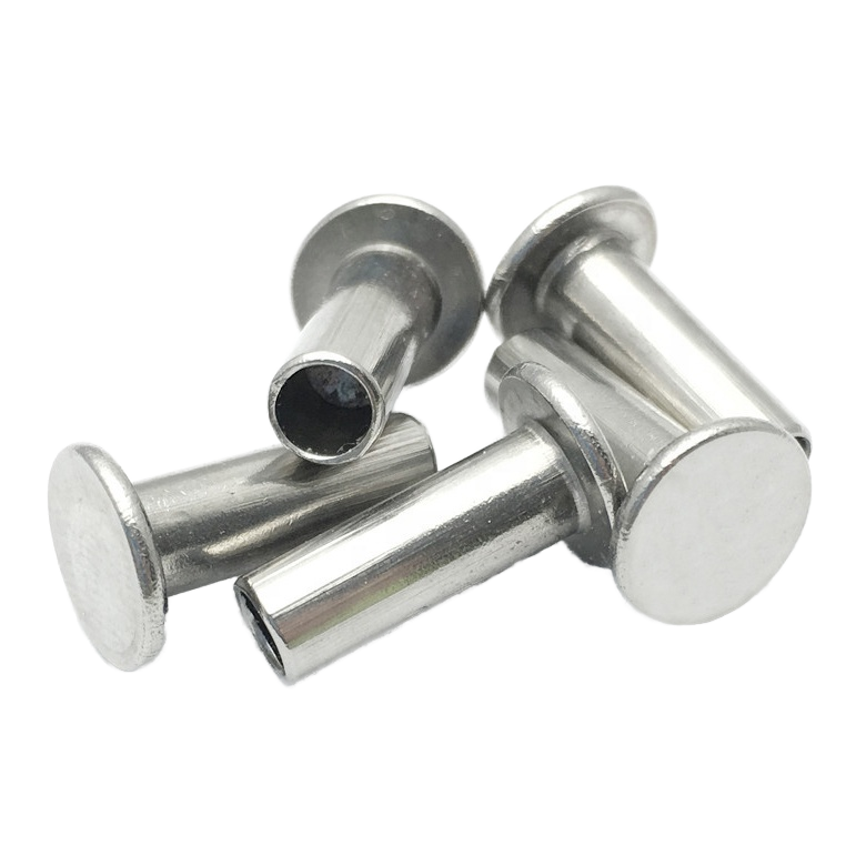 Galvanized Steel DIN 7338 B Flat Head Brake and Clutch Lining Rivets Half Hollow Semitubular Rivets