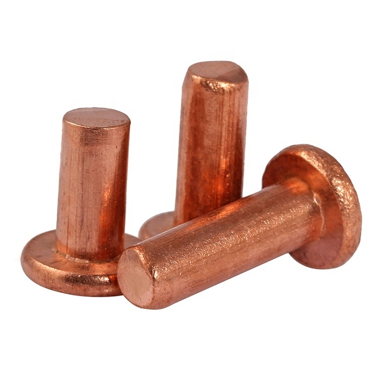 M2-M10 DIN 7338 Type A Copper Flat Head Solid Rivets