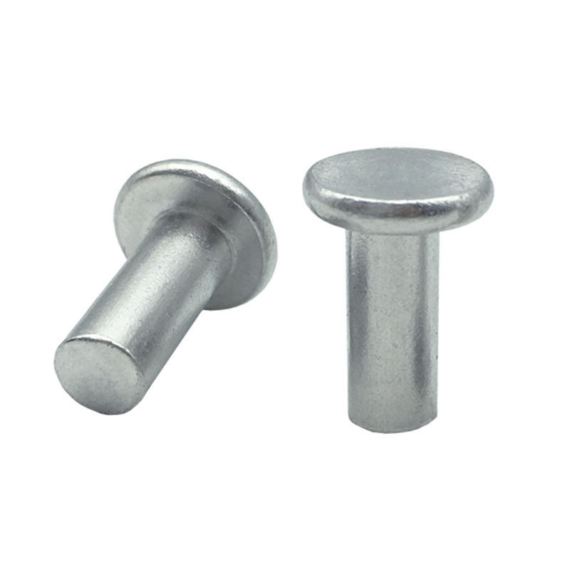 2 - 10mm DIN 7338 A Steel Zinc Plated Flat Head Solid Rivets For Brake And Clutch Linings