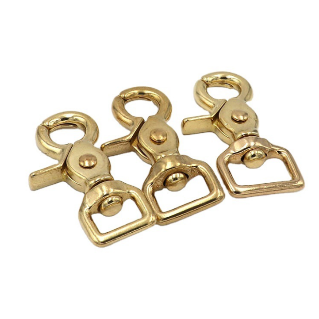 Solid Brass Trigger Clip Swivel Lobster Clasps Snap Hook for Leather/Bag/Belt/Dog Leashes