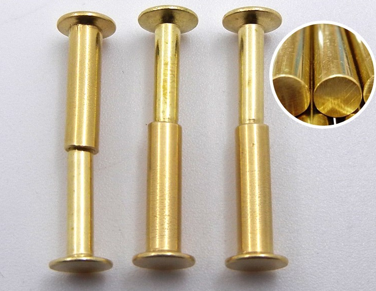 M3/M4/M5/M6 Semi Tubular Rivet Brass Compression Tube Rivets Male Female Rivet for Knife Handle